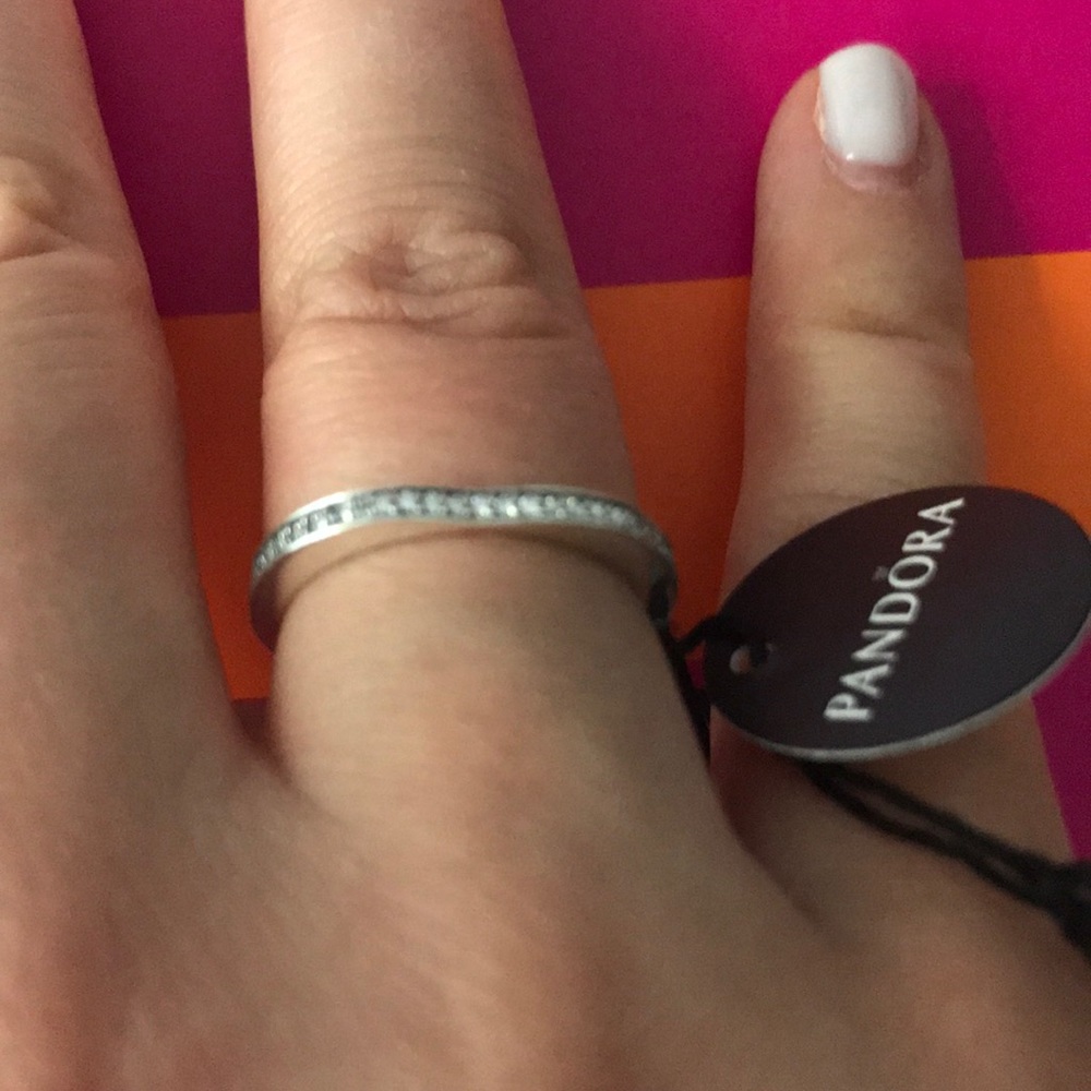 Pandora sparkling arcs of love ring, clear CZ - Picture 4 of 5
